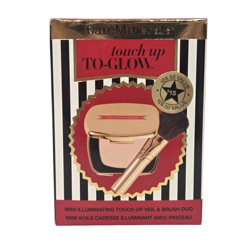 bareMinerals Touch Up To-Glow Mini Duo Set Illuminating Veil & Brush 181NUA
